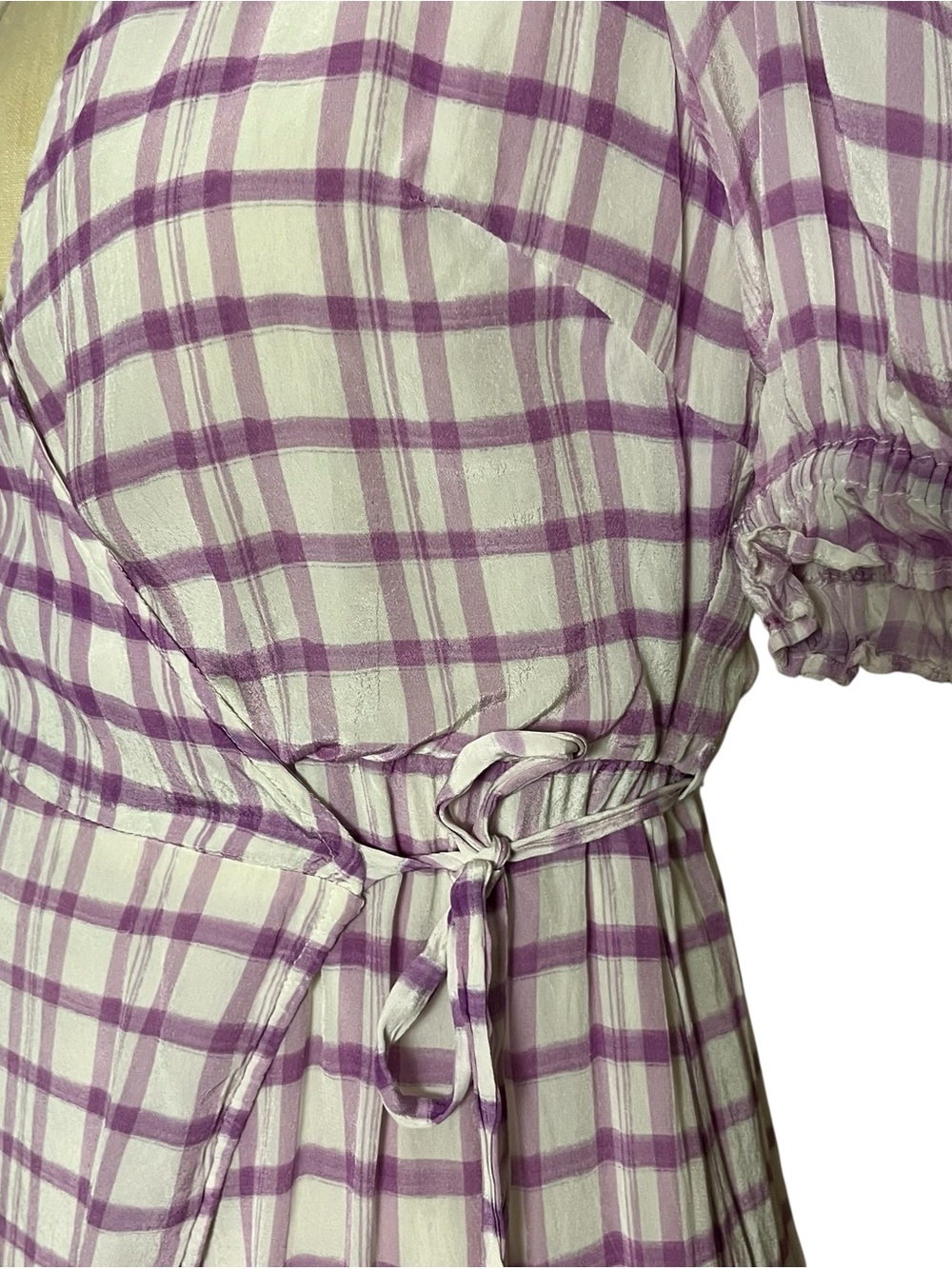 Lily and Lionel x Anthropologie Fifi Plaid Wrap Midi Dress Size 6 - Picture 5 of 16